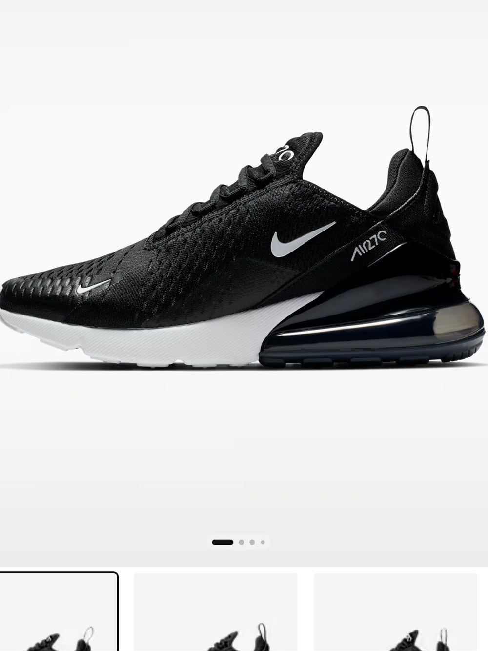 Nike Air Max 270 Men’s Sneaker - Black/White size 12